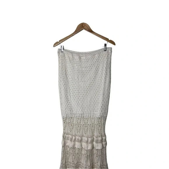 Venus White Crochet Maxi Knit Skirt L - Picture 2 of 6